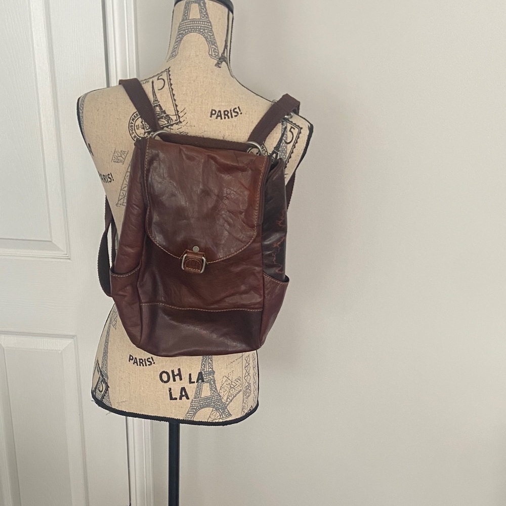 Jack Georges Voyager Brown Leather Backpack Crossbody Bag | Vintage Travel Style
